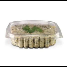 Crystal Seal® Deli Container Hinged With Flat Lid 8 OZ PET Clear Rectangle 200/Case