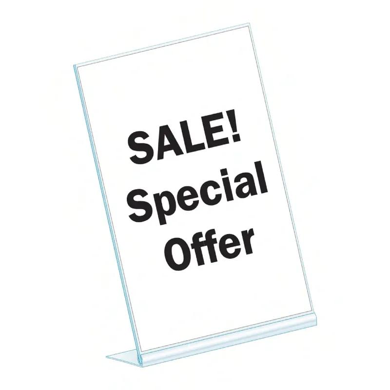 kostklip® Sign Holder 4X2.5 IN PVC Clear L Style Angled Base 20/Pack