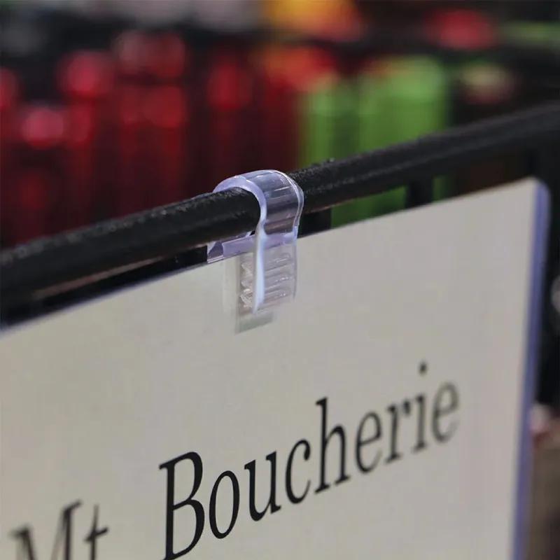 kostklip® PowerGrip® Sign Holder PVC Clear For Wire Fence & Basket 250/Pack