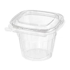 Safe-T-Fresh® Deli Container Hinged With Flat Lid 12 OZ RPET Clear Round 232/Case