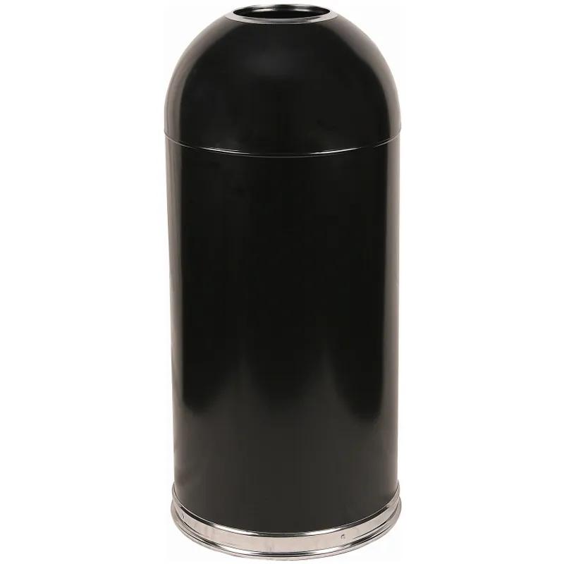 Trash Can 15X35 IN 15 GAL Black Steel Open Top Indoor Standard 1/Each