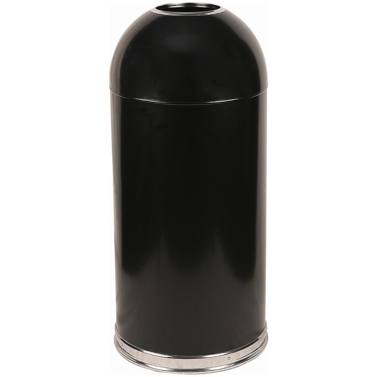 Trash Can 15X35 IN 15 GAL Black Steel Open Top Indoor Standard 1/Each