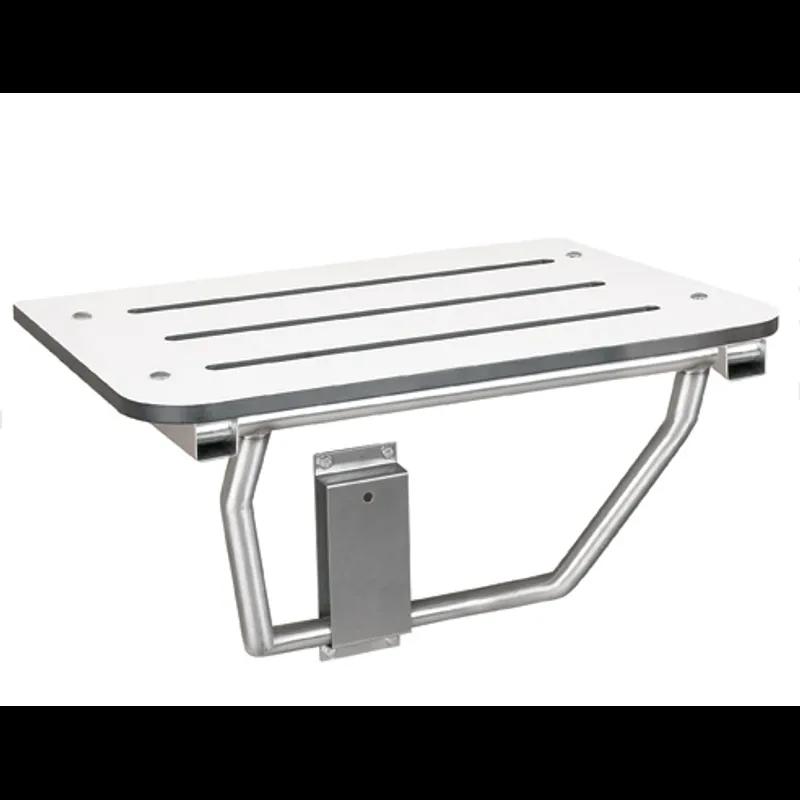 Shower Seat 500 LB White Stainless Steel Folding Phenolic Satin 1/Each