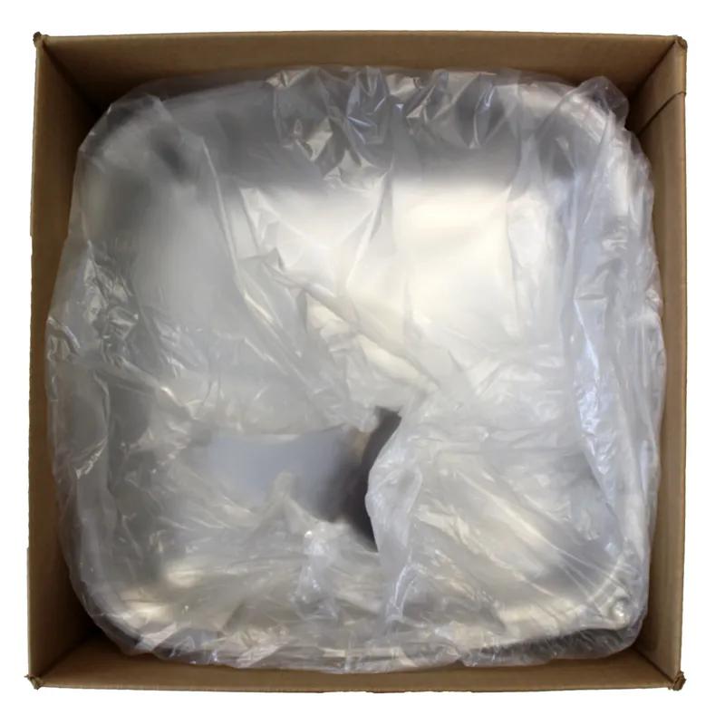 Serving Tray With Dome Lid 16 IN 6 Compartment PET Black Clear Square 20/Case