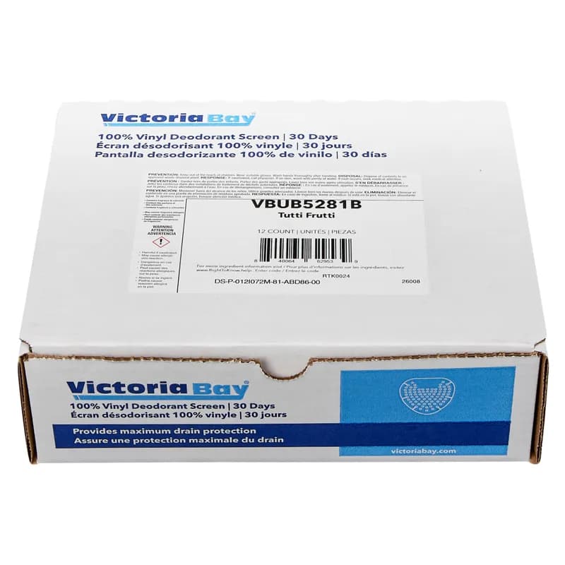 Victoria Bay Urinal Screen Tutti Frutti Vinyl 30-Day Air Care System 12/Box