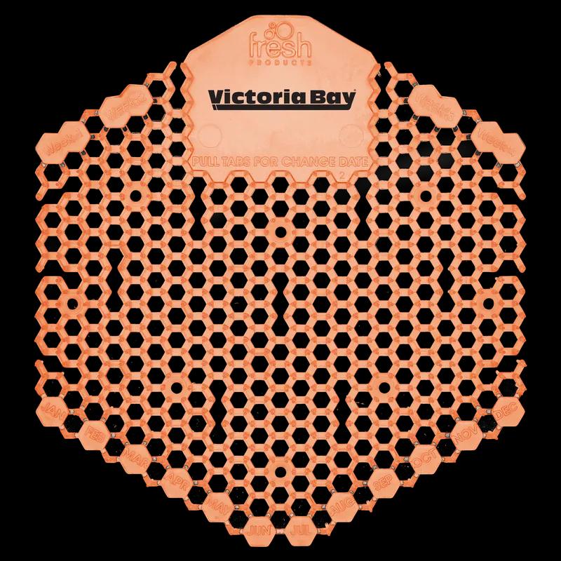 Victoria Bay Urinal Screen Mango Orange EVA 7X6.5X0.66 IN 30-Day Air Care System Deodorizing 10 Count/Box 6 Box/Case