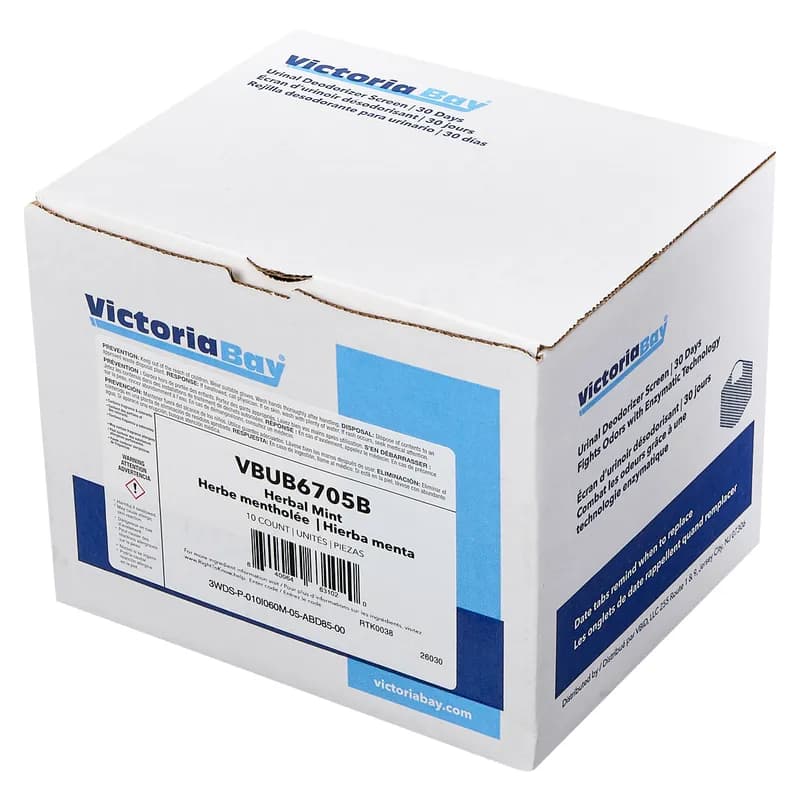 Victoria Bay Urinal Screen Herbal Mint 30-Day Air Care System Deodorizer 10/Box
