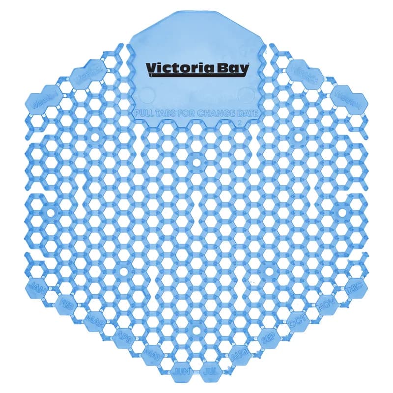Victoria Bay Urinal Screen Cotton Blossom Blue EVA 7X6.5X0.66 IN 30-Day Air Care System Deodorizing 10 Count/Box