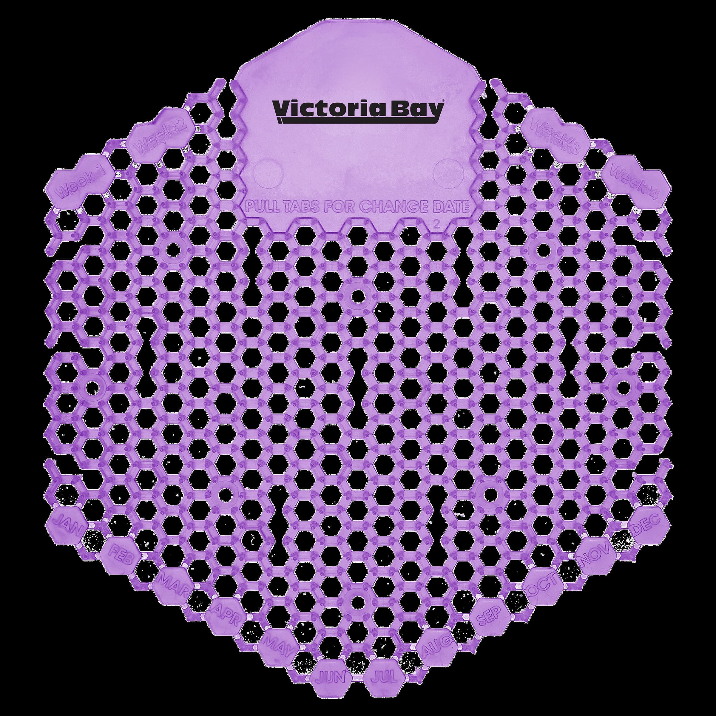 Victoria Bay Urinal Screen Fabulous Purple EVA 7X6.5X0.66 IN 30-Day Air Care System Deodorizing 10 Count/Box 6 Box/Case