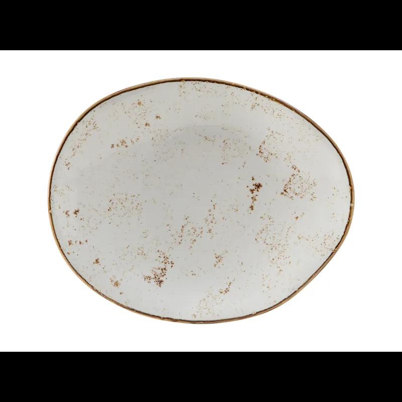 TuxTrendz Artisan Geode Ellipse Plate 9.75X12 IN China Agave Oval Fully Vitrified 12/Case