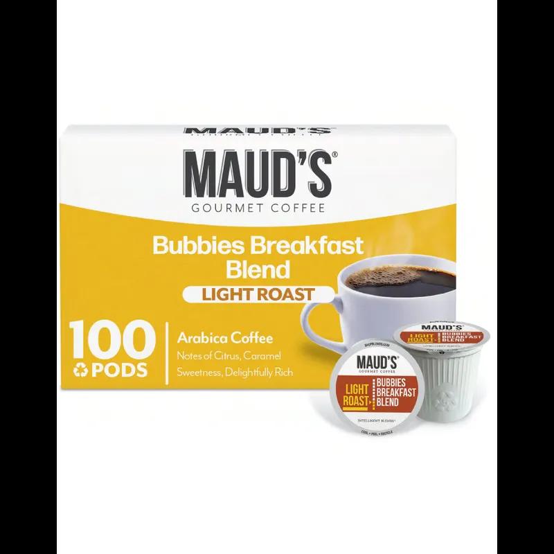 Maud's Coffee & Tea Bubbies Breakfast Blend Coffee Pods 100/Case