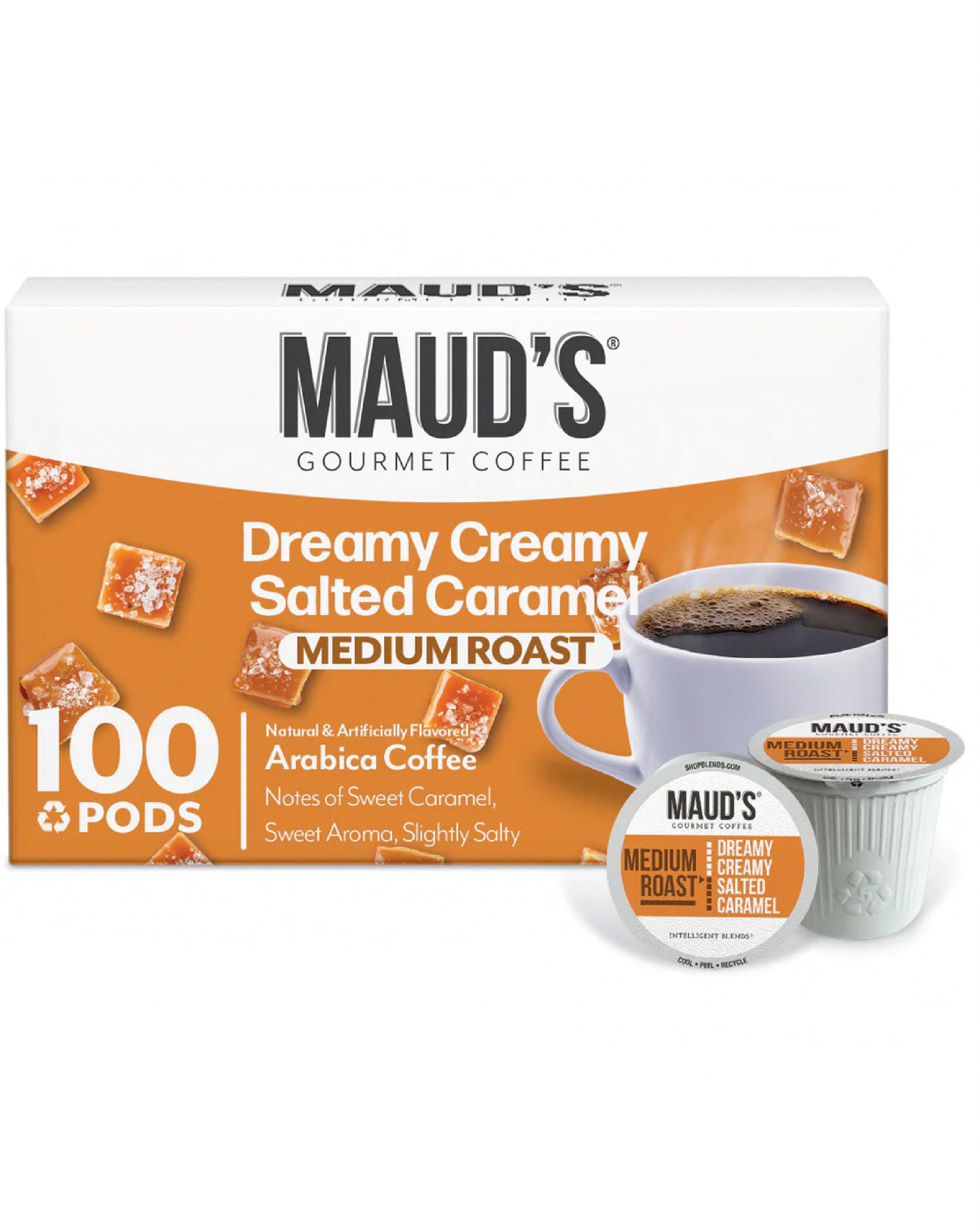 Maud's Coffee & Tea Mauds Dreamy Creamy Salted Caramel Coffee 11 G Pods 100/Case