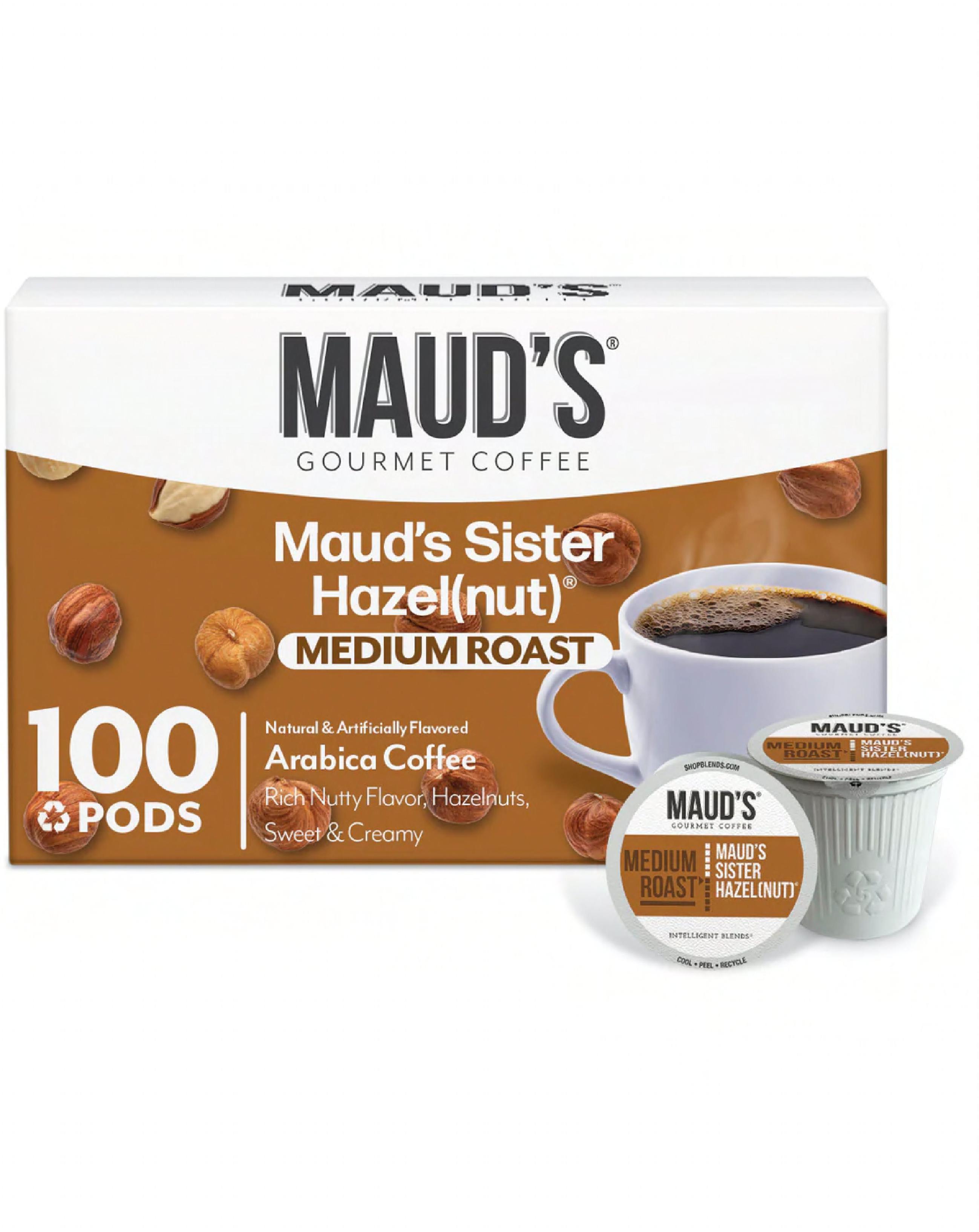 Maud's Coffee & Tea Maud's Sister Hazelnut Coffee 11 G Pods 100/Case