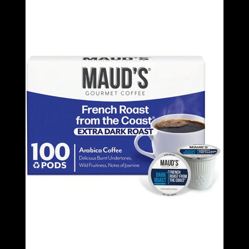 Maud's Coffee & Tea French Roast from the Coast French Roast Coffee Pods 100/Case