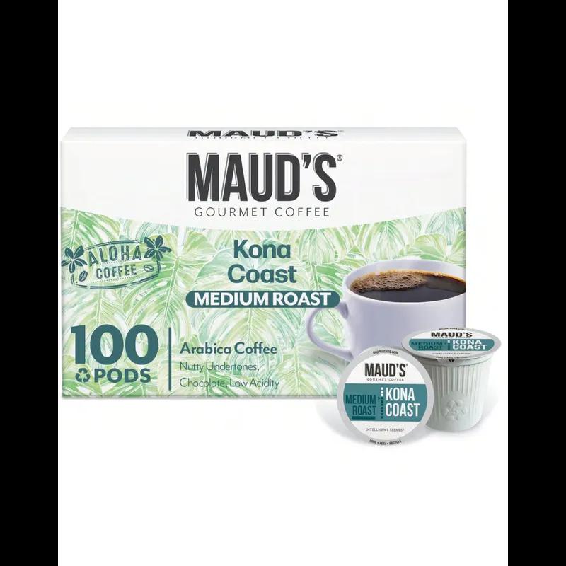 Maud's Coffee & Tea Kona Coast Coffee Pods 100/Case