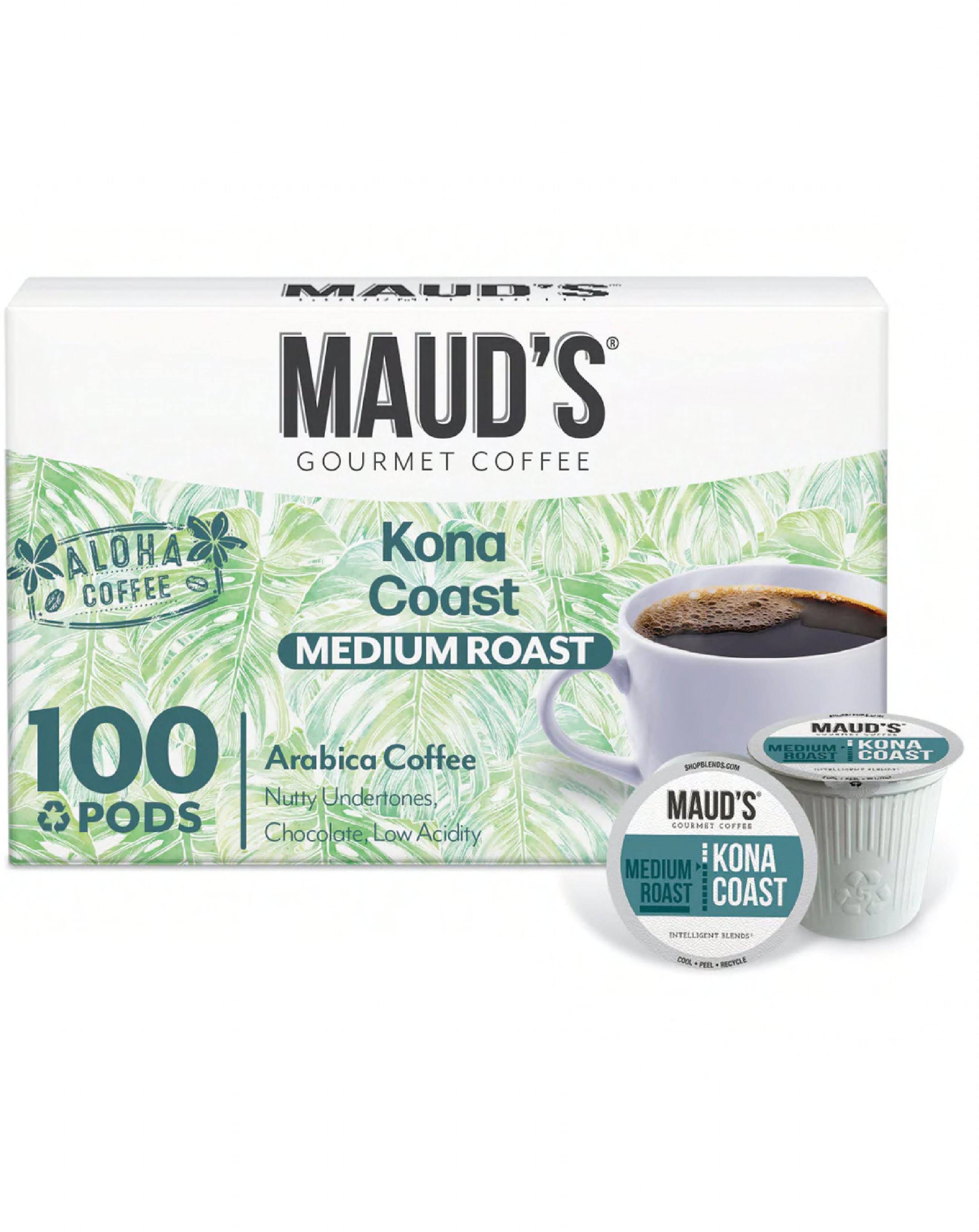 Maud's Coffee & Tea Kona Coast Coffee Pods 100/Case