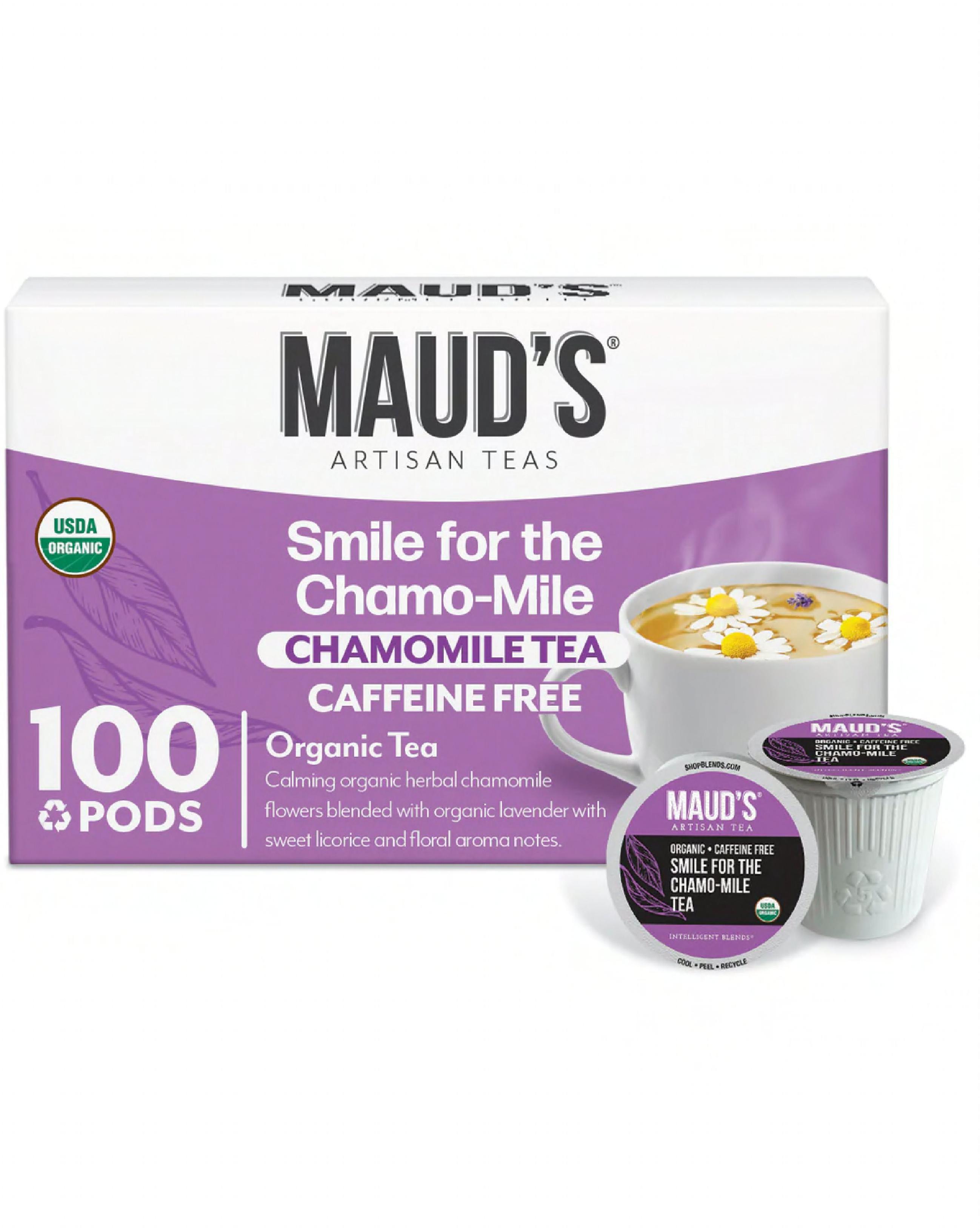Maud's Coffee & Tea Smile For Chamo-Mile Lavendar Tea Pods 100/Case