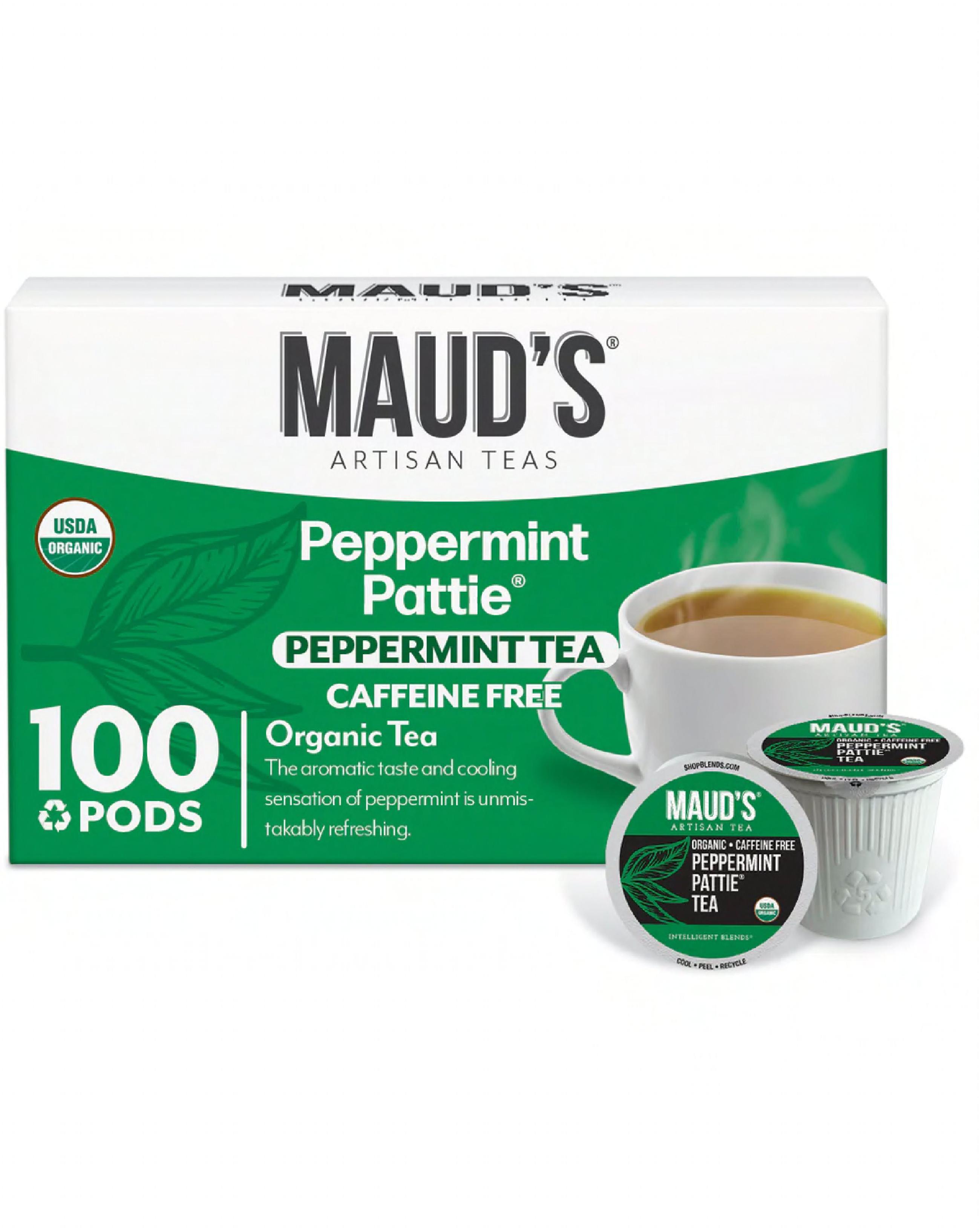 Maud's Coffee & Tea Peppermint Pattie Peppermint Tea Pods 100/Case