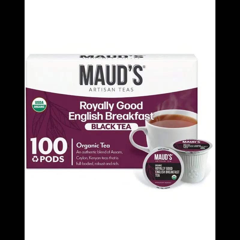 Maud's Coffee & Tea Royally Good English Breakfast Tea Organic Pods 100/Case