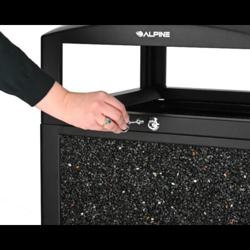 Trash Can 21.06X21.06X41.33 IN 40 GAL Gray Plastic All Weather With Stone Panels Rugged 1/Each