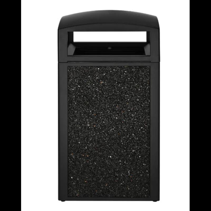 Trash Can 21.06X21.06X41.33 IN 40 GAL Gray Plastic All Weather With Stone Panels Rugged 1/Each