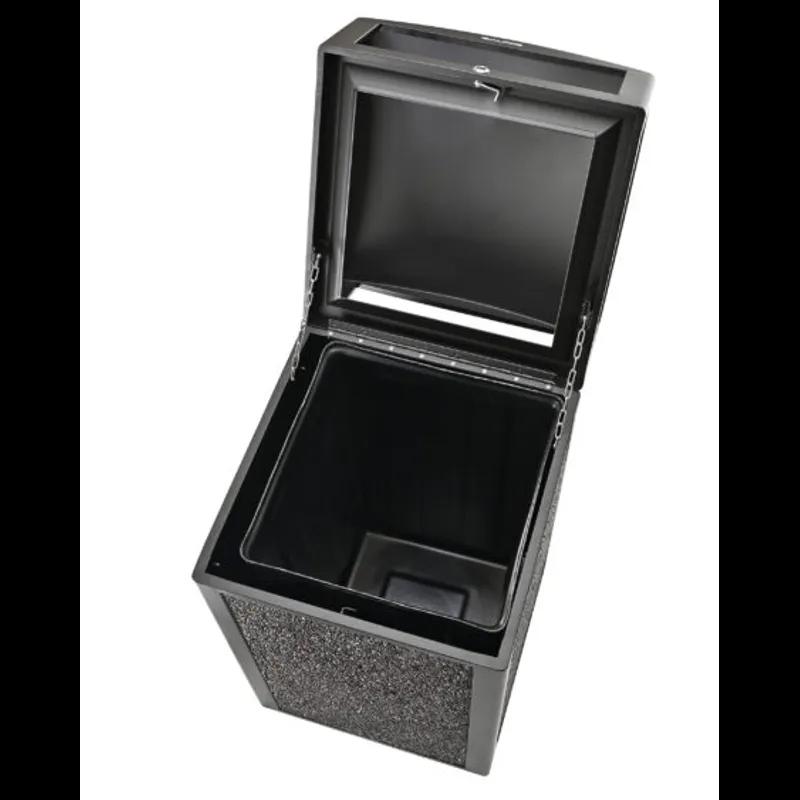 Trash Can 21.06X21.06X41.33 IN 40 GAL Gray Plastic All Weather With Stone Panels Rugged 1/Each