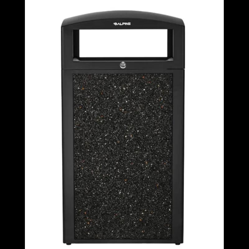 Trash Can 21.06X21.06X41.33 IN 40 GAL Gray Plastic All Weather With Stone Panels Rugged 1/Each