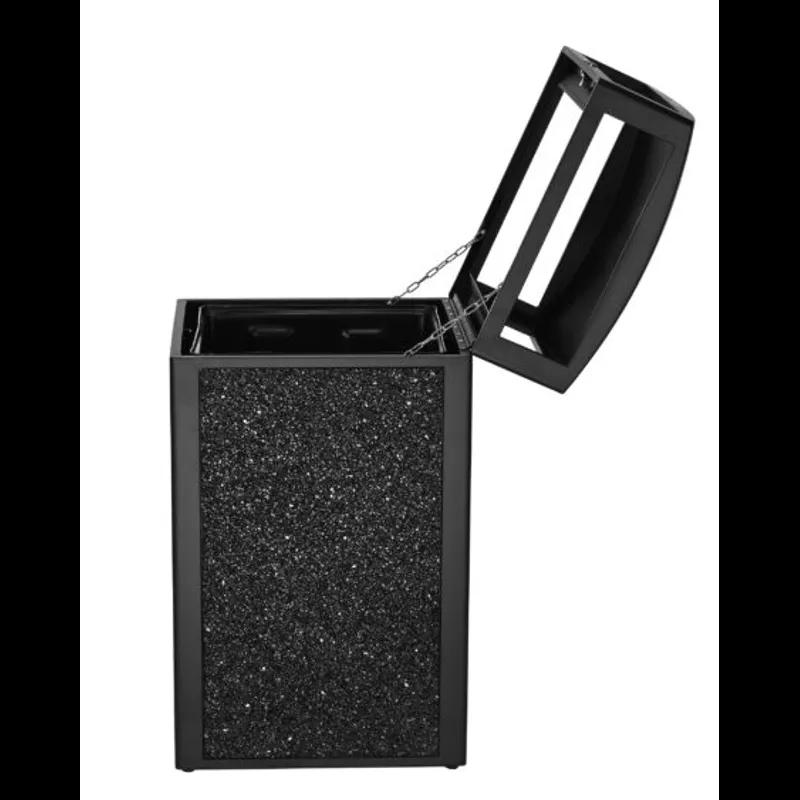 Trash Can 21.06X21.06X41.33 IN 40 GAL Gray Plastic All Weather With Stone Panels Rugged 1/Each