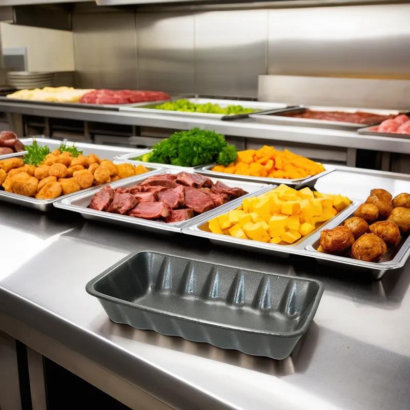 10K Meat Tray 5.88X10.75X2.16 IN Polystyrene Foam Black Rectangle 250/Bundle