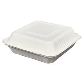 Victoria Bay Take-Out Container Hinged 9X9X3 IN Plant Fiber White Square 200/Case
