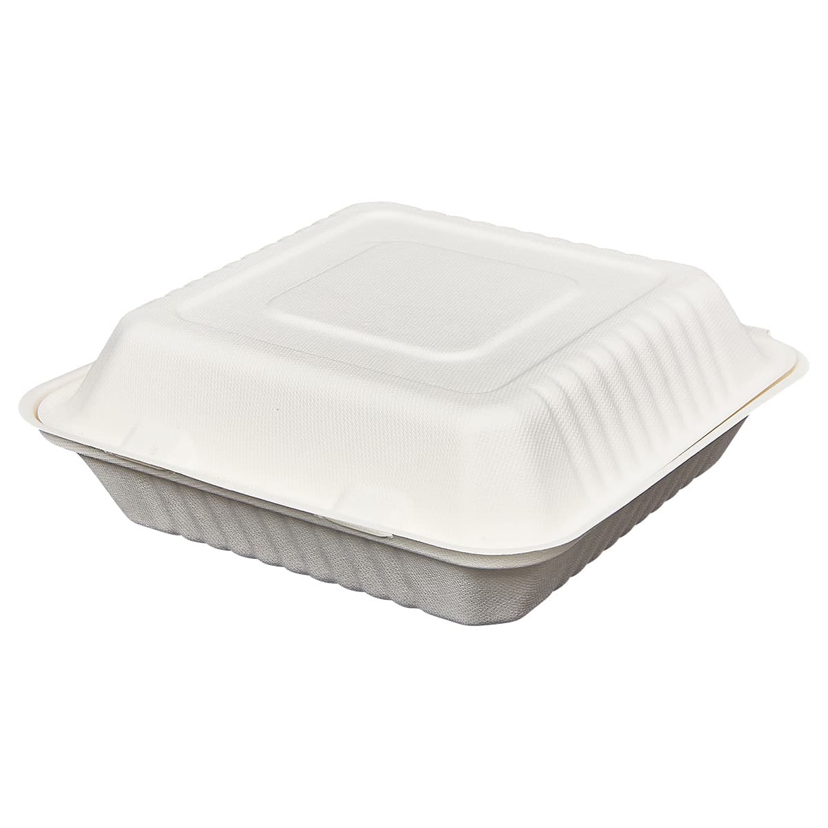 Victoria Bay Take-Out Container Hinged 9X9X3 IN Plant Fiber White Square 200/Case