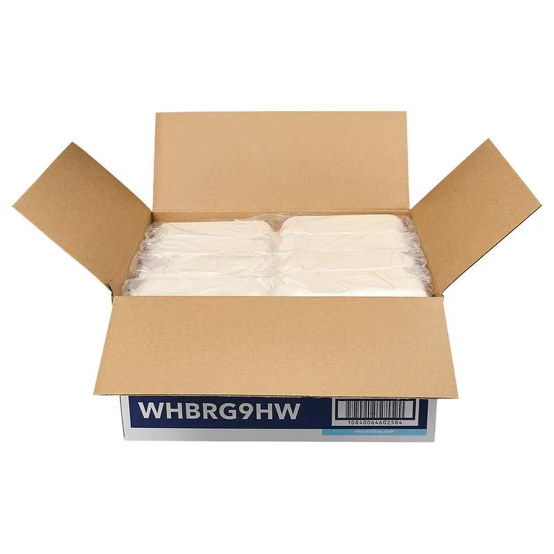 Victoria Bay Take-Out Container Hinged 9X9X3 IN Plant Fiber White Square 200/Case
