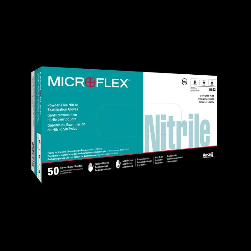 MICROFLEX® Gloves XL 11.8 IN Green 5.9MIL Nitrile Powder-Free Textured Fingertips 50 Count/Box 500 Count/Case