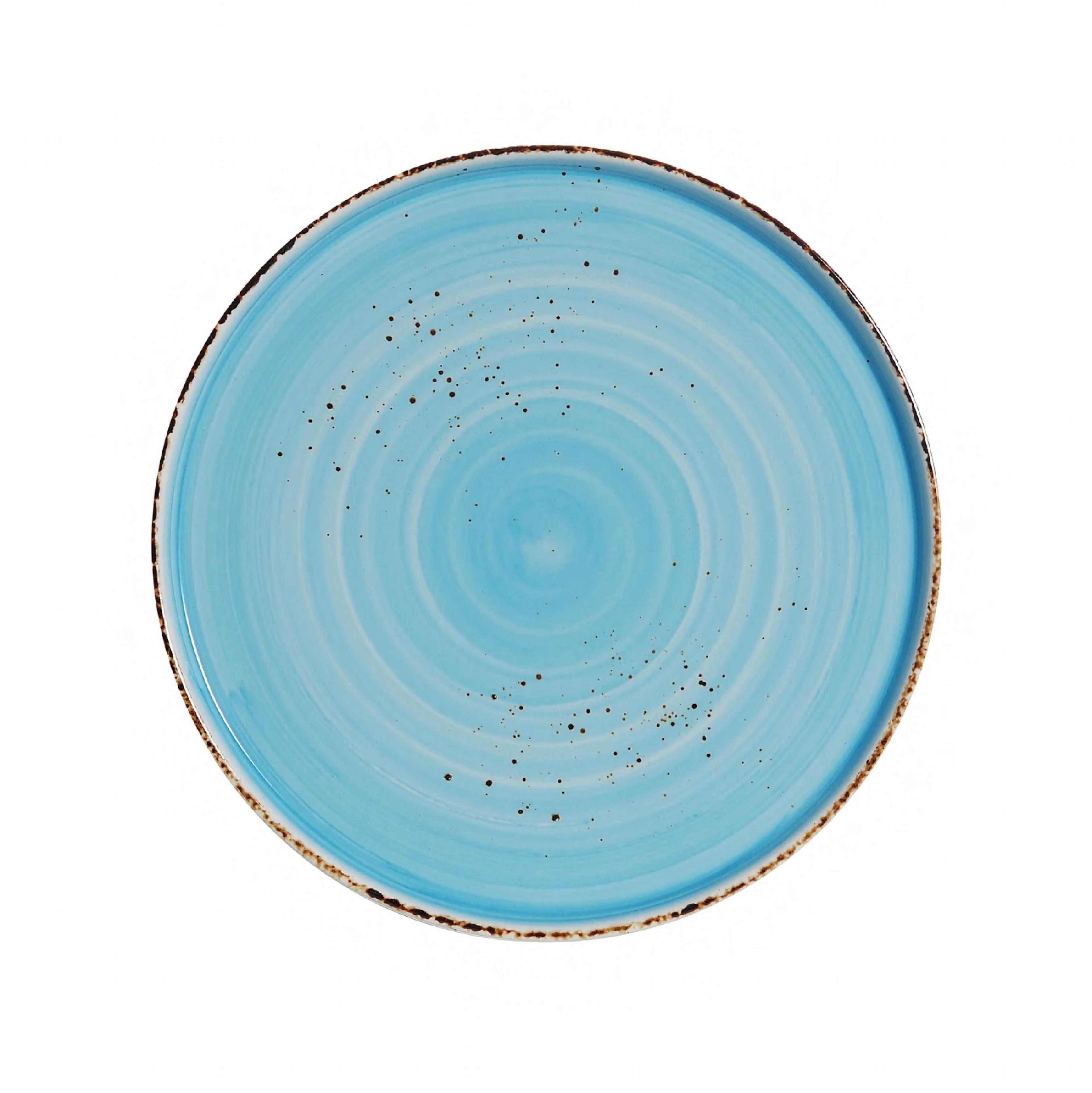 Plate 11 IN Porcelain Sky Blue Round Stackable Dual Ovenable Dishwasher Safe 12/Case