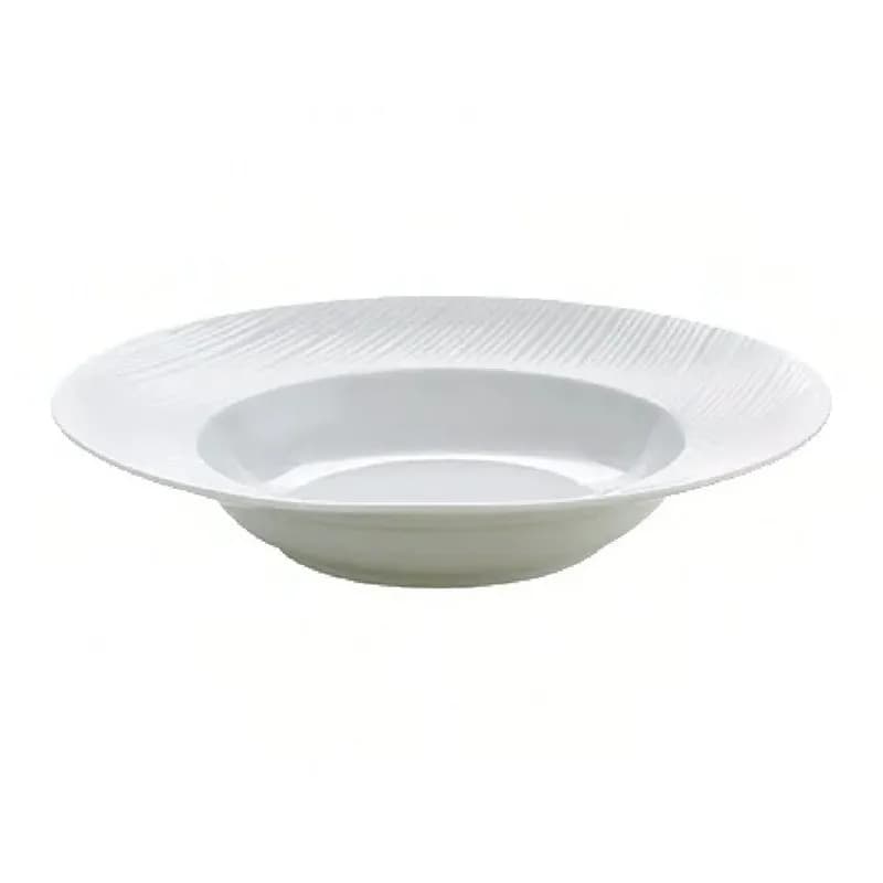 Pasta Bowl 11 IN 20 OZ Porcelain White Embossed Rim 24/Case