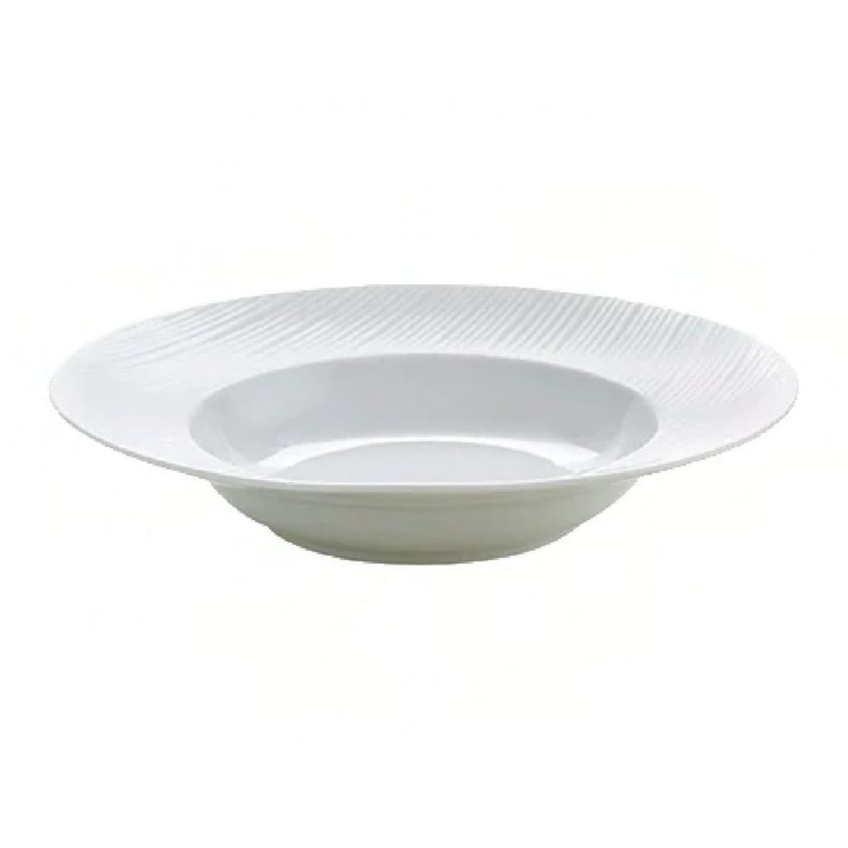 Pasta Bowl 11 IN 20 OZ Porcelain White Embossed Rim 24/Case