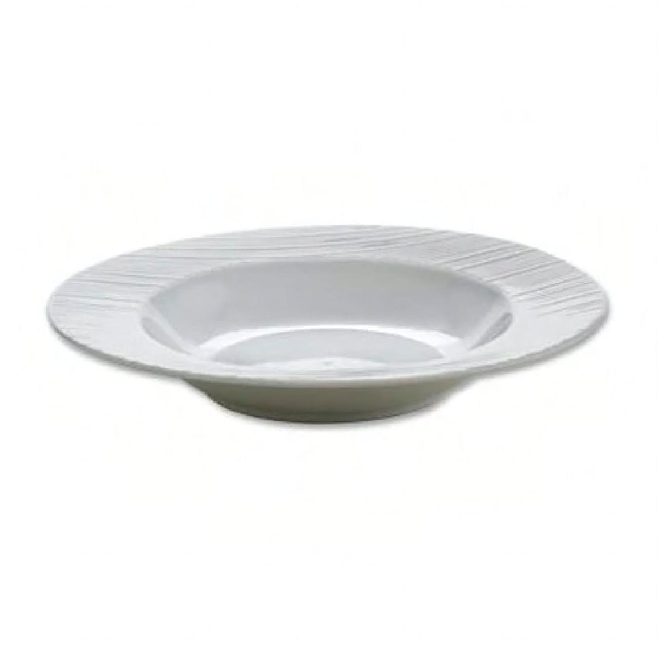 Soup Bowl 9.13 IN 11 OZ Porcelain White Embossed Rim Dishwasher Safe 24/Case