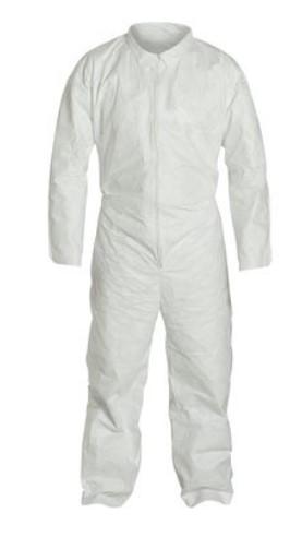 PureGard™ Coveralls Medium (MED) White Spunbond Polypropylene Zippered Front Elastic Ankles & Wrist 25/Case