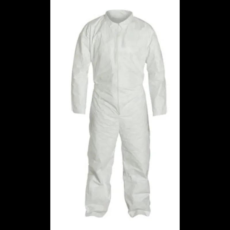 PureGard™ Coveralls XXL White Polyethylene Film Spunbond Polypropylene Elastic Ankles & Wrists Zippered Front 25/Case