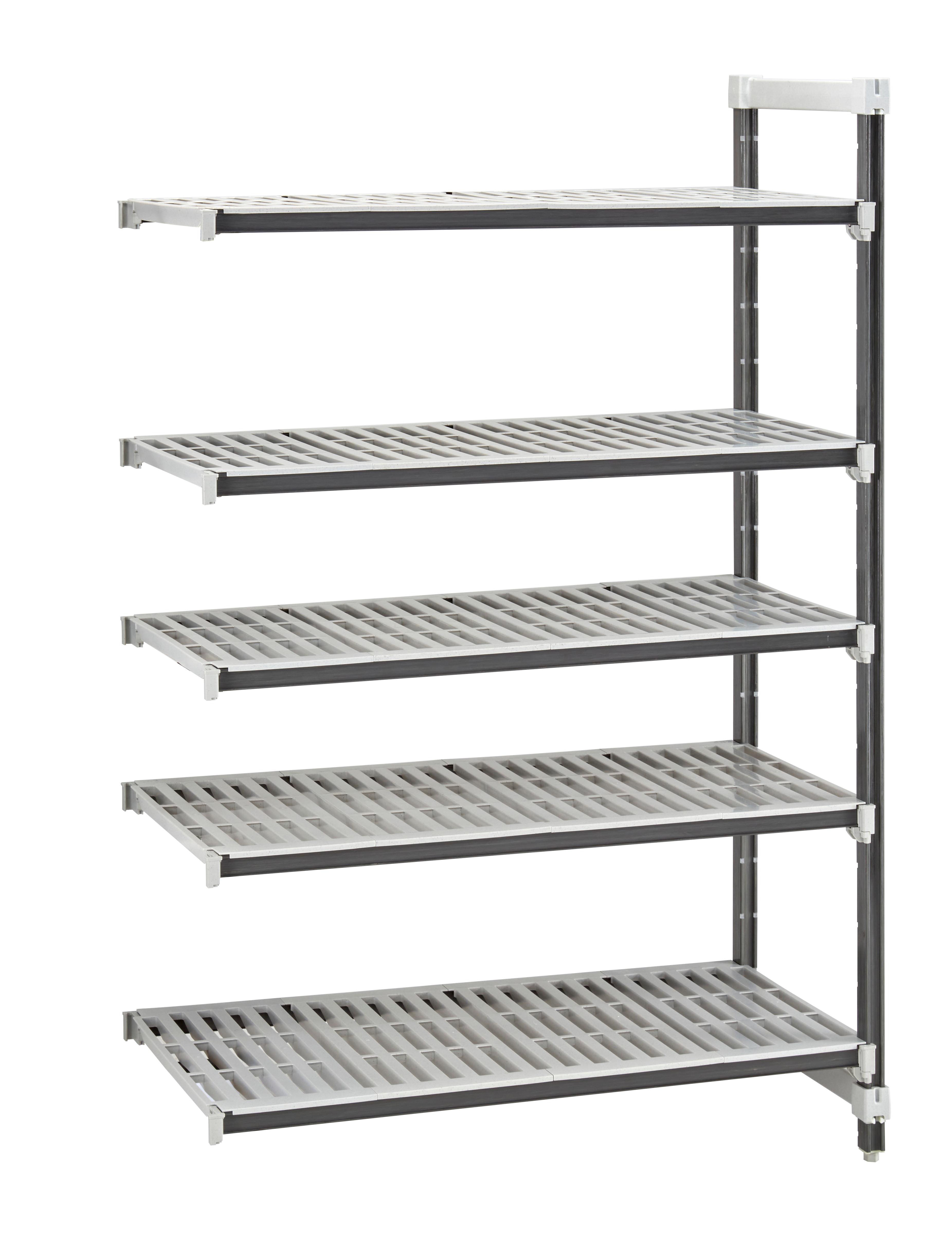 Camshelving® Shelving 24X42X84 IN 2400 LB Gray Composite Vented Add-On Unit Adjustable Antimicrobial 1/Each