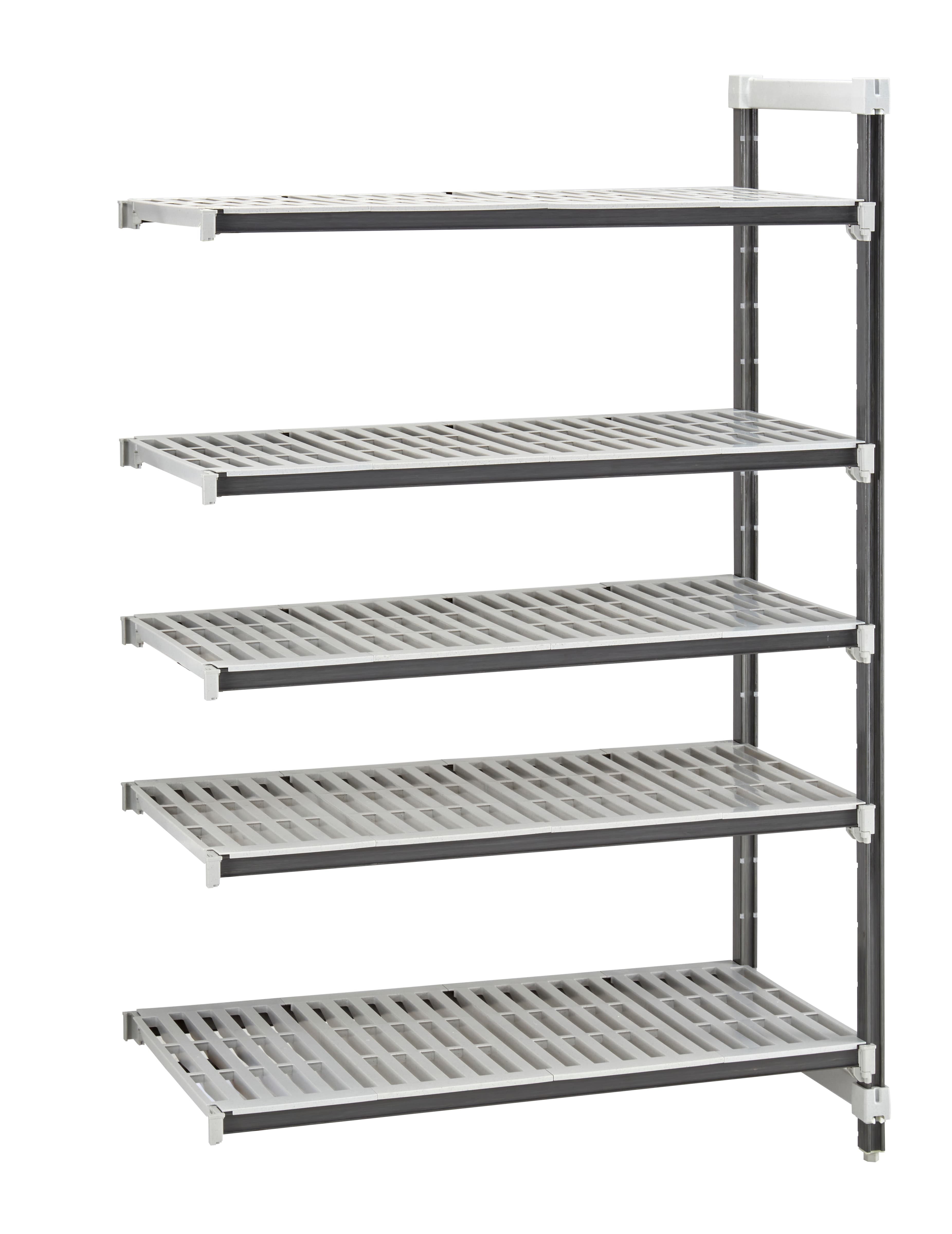 Camshelving® Shelving 24X42X84 IN 2400 LB Gray Composite Vented Add-On Unit Adjustable Antimicrobial 1/Each
