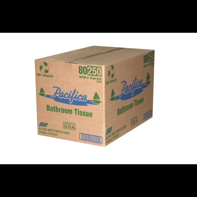 Pacifica 253 Toilet Paper & Tissue Roll 4.15X3.2 IN 2PLY 500 Sheets/Roll 80 Rolls/Case