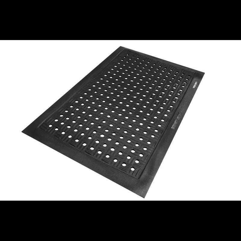 Comfort Station Anti-Fatigue Floor Mat 48X192X0.437 IN Black Nitrile Rubber Foam With Holes Square Corner 1/Each