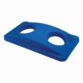 Slim Jim® Cans & Bottles Recycling Bin Lid 20.5X11.5X2.75 IN 16-23 GAL 64-92 QT Blue Rectangle Resin Slim 1/Each