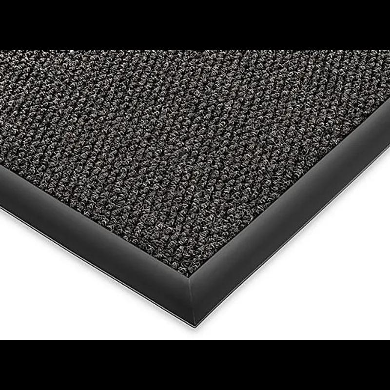 Berber Carpet Floor Mat 48X72 IN Charcoal Black Olefin With Polypropylene (PP) Backing 2 Short Sides 1/Each