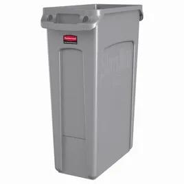 Slim Jim® Trash Can 22X11X30 IN 23 GAL 92 QT Gray Rectangle Resin Venting Channels Slim 1/Each