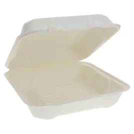 Greenware® Take-Out Container Hinged With Dome Lid 9.3X9.1X3.3 IN Molded Fiber Natural Kraft Square 200/Case