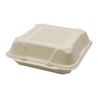 Greenware® Take-Out Container Hinged With Dome Lid 9X9 IN Wheat Straw Blend Kraft Square 200/Case