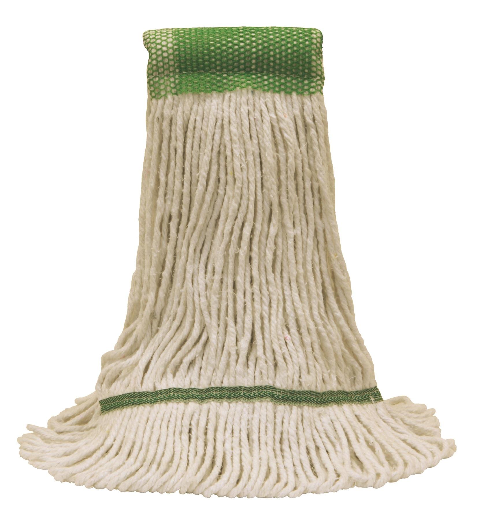 O-Cedar® Mop Head Large (LG) White Synthetic Yarn 4PLY Loop End Launderable Shrinkless 5IN Headband 1/Each