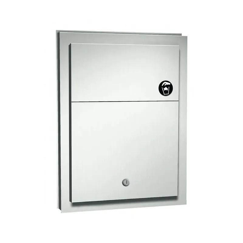 Menstrual Care Disposal Receptacle 13X17.25X4 IN Stainless Steel Partition Dual With Lock 1/Each